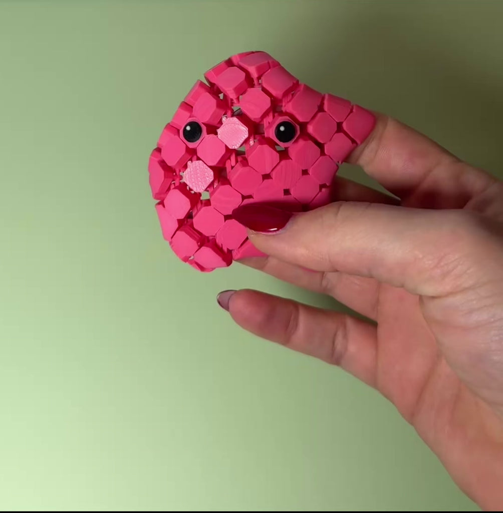 flexi starfish - starfish in pink - 3D printed flexi fidget toy by Fidglets.